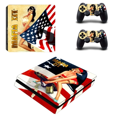 Mafia 3 decal skin for PS4 Slim Console and two controllers Mafia 3 decal skin for PS4 Slim Console and two controllers
