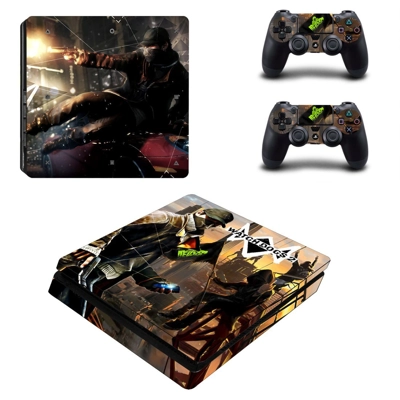 Watch Dogs 2 decal skin for PS4 Slim Console and two contr.. Watch Dogs 2 decal skin for PS4 Slim Console and two contr..