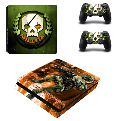 Titanfall 2 decal skin for PS4 Slim Console and two contro.. Titanfall 2 decal skin for PS4 Slim Console and two contro..