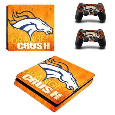 Denver Broncos decal skin for PS4 Slim Console and two con.. Denver Broncos decal skin for PS4 Slim Console and two con..