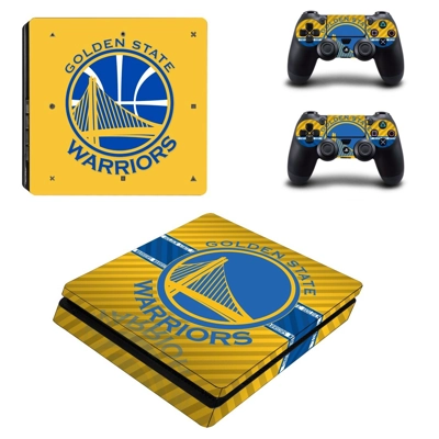Golden State Warriors decal skin for PS4 Slim Console and two controllers