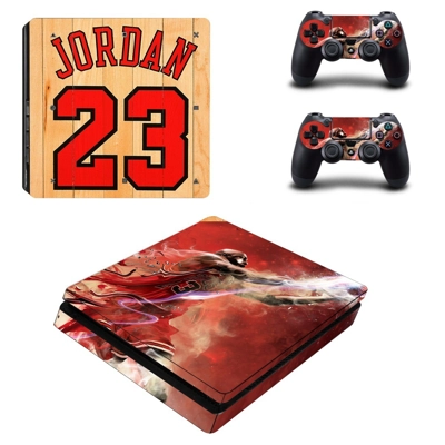 Jordan 23 decal skin for PS4 Slim Console and two controll.. Jordan 23 decal skin for PS4 Slim Console and two controll..