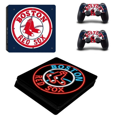 Boston Red Sox decal skin for PS4 Slim Console and two con.. Boston Red Sox decal skin for PS4 Slim Console and two con..