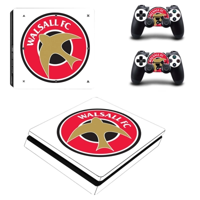 Walsall FC decal skin for PS4 Slim Console and two control.. Walsall FC decal skin for PS4 Slim Console and two control..