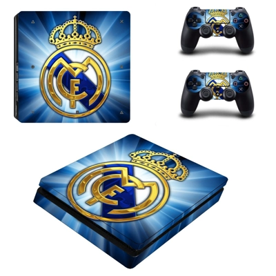 Real Madrid CF decal skin for PS4 Slim Console and two controllers