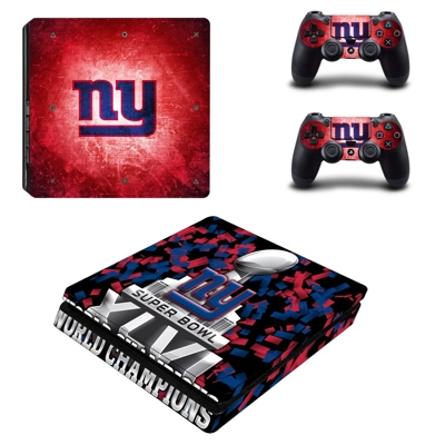 NY Super bowl decal skin for PS4 Slim Console and two cont.. NY Super bowl decal skin for PS4 Slim Console and two cont..