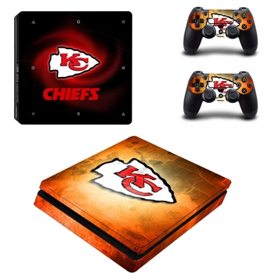 Kansas City Chiefs decal skin for PS4 Slim Console and two controllers