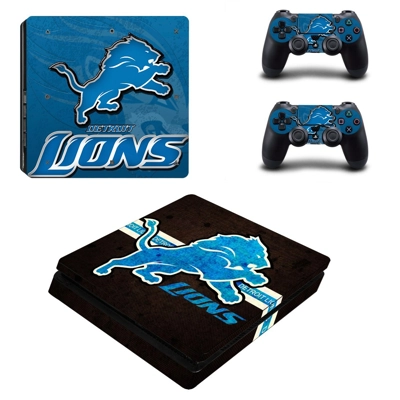 Detroit Lions decal skin for PS4 Slim Console and two cont.. Detroit Lions decal skin for PS4 Slim Console and two cont..