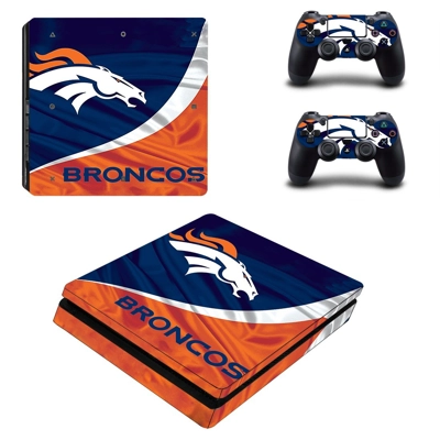 Denver Broncos decal skin for PS4 Slim Console and two con.. Denver Broncos decal skin for PS4 Slim Console and two con..