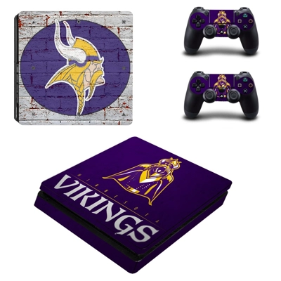 Minnesota Vikings decal skin for PS4 Slim Console and two .. Minnesota Vikings decal skin for PS4 Slim Console and two ..