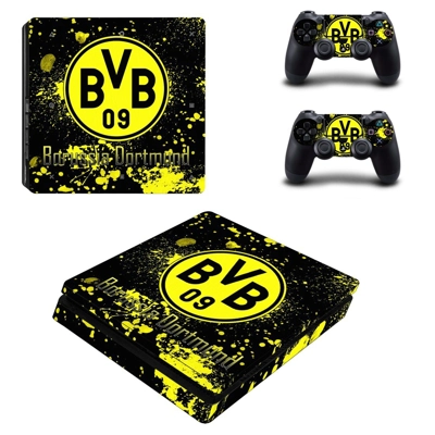 Borussia Dortmund decal skin for PS4 Slim Console and two .. Borussia Dortmund decal skin for PS4 Slim Console and two ..