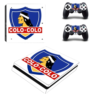 Colo Colo Soccer Club decal skin for PS4 Slim Console and two controllers