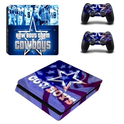 Dallas Cowboys decal skin for PS4 Slim Console and two con.. Dallas Cowboys decal skin for PS4 Slim Console and two con..