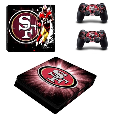 San Francisco 49ers decal skin for PS4 Slim Console and two controllers