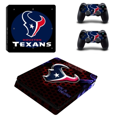 Houston Texans decal skin for PS4 Slim Console and two con.. Houston Texans decal skin for PS4 Slim Console and two con..