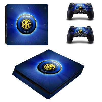 Inter Milan FC decal skin for PS4 Slim Console and two con.. Inter Milan FC decal skin for PS4 Slim Console and two con..