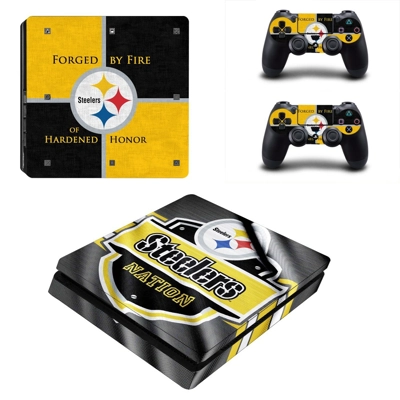 Pittsburgh Steelers decal skin for PS4 Slim Console and two controllers
