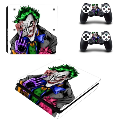 The Joker decal skin for PS4 Slim Console and two controllers