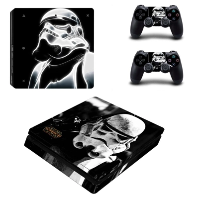 Star wars decal skin for PS4 Slim Console and two controll.. Star wars decal skin for PS4 Slim Console and two controll..