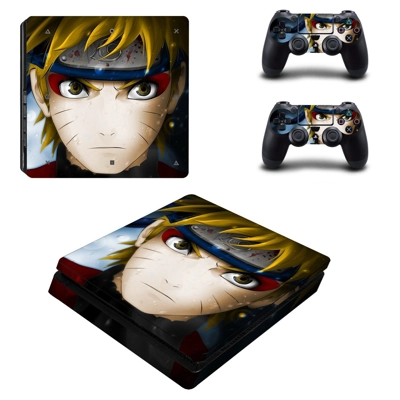 Naruto decal skin for PS4 Slim Console and two controllers