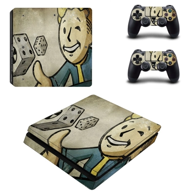 Vault boy decal skin for PS4 Slim Console and two controllers