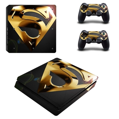 Superman decal skin for PS4 Slim Console and two controllers