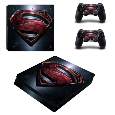 Superman decal skin for PS4 Slim Console and two controllers