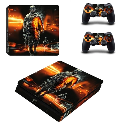 Battlefield 3 decal skin for PS4 Slim Console and two controllers