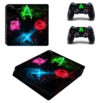 Fires Controllers decal skin for PS4 Slim Console and two ..