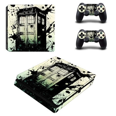 Public Call box decal skin for PS4 Slim Console and two controllers