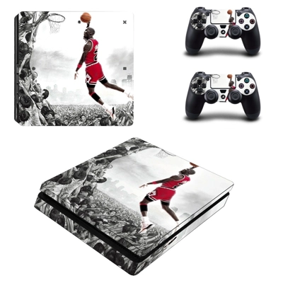 Michael jordan decal skin for PS4 Slim Console and two controllers