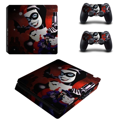 Harley Quin decal skin for PS4 Slim Console and two controllers