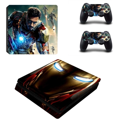 Ironman decal skin for PS4 Slim Console and two controllers