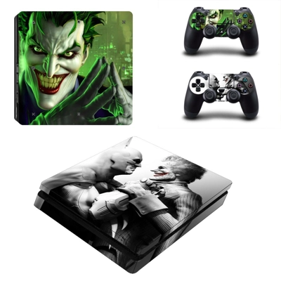 Batman VS Joker decal skin for PS4 Slim Console and two controllers