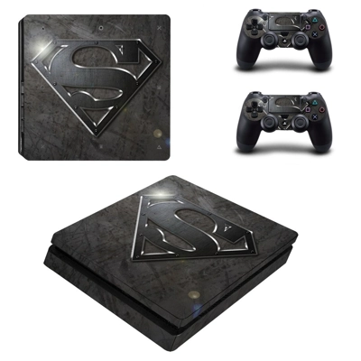 Superman decal skin for PS4 Slim Console and two controllers