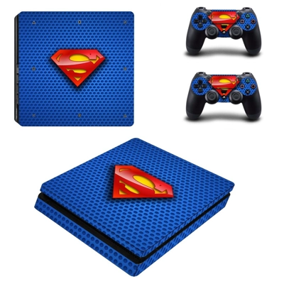 Superman decal skin for PS4 Slim Console and two controllers