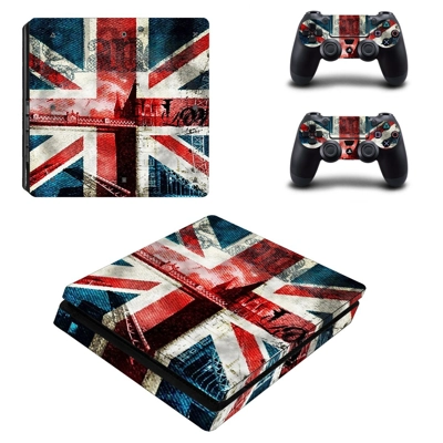 UK Flag decal skin for PS4 Slim Console and two controllers UK Flag decal skin for PS4 Slim Console and two controllers