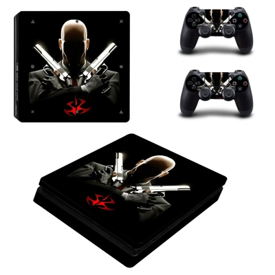 Hitman decal skin for PS4 Slim Console and two controllers