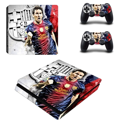 Messi Barcelona decal skin for PS4 Slim Console and two co.. Messi Barcelona decal skin for PS4 Slim Console and two co..
