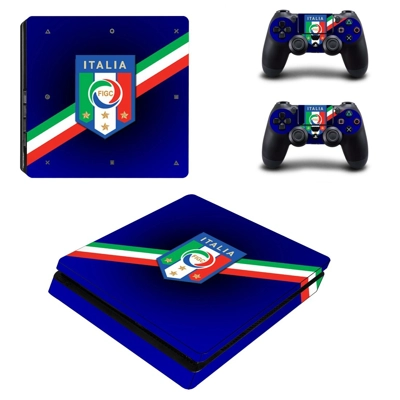 FIGC Italia decal skin for PS4 Slim Console and two contro..