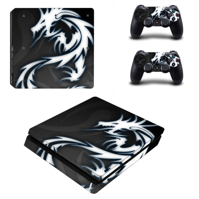 Dragon Clipart decal skin for PS4 Slim Console and two controllers