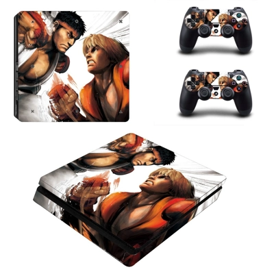 Street fighter 4 decal skin for PS4 Slim Console and two c.. Street fighter 4 decal skin for PS4 Slim Console and two c..