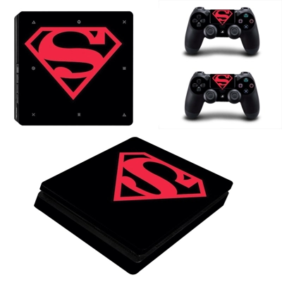 Superman decal skin for PS4 Slim Console and two controllers Superman decal skin for PS4 Slim Console and two controllers