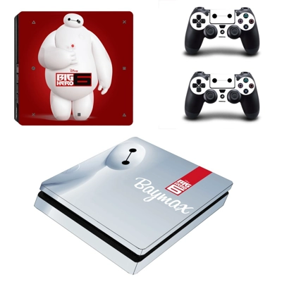 Big Hero 6 decal skin for PS4 Slim Console and two control..