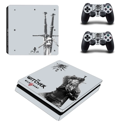 The Witcher Wild Hunt decal skin for PS4 Slim Console and two controllers