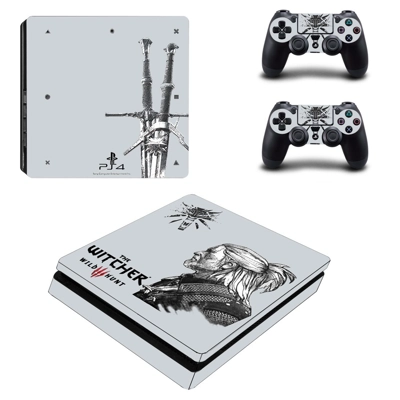 The Witcher Wild Hunt decal skin for PS4 Slim Console and two controllers