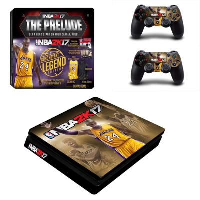 NBA 2K17 decal skin for PS4 Slim Console and two controllers