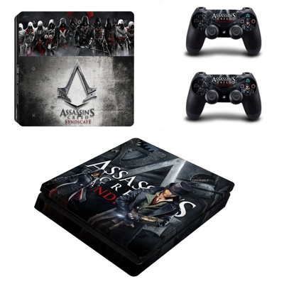 Assassin's Creed Syndicate decal skin for PS4 Slim Console and two controllers
