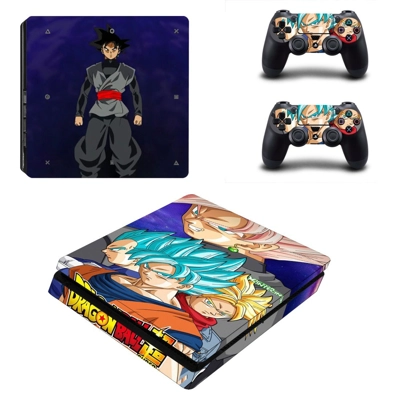 Dragon Ball Super decal skin for PS4 Slim Console and two controllers