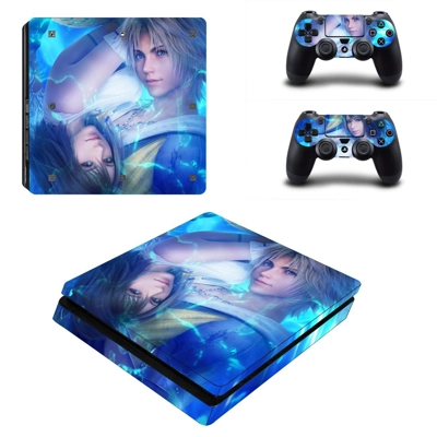 Final Fantasy10 decal skin for PS4 Slim Console and two controllers